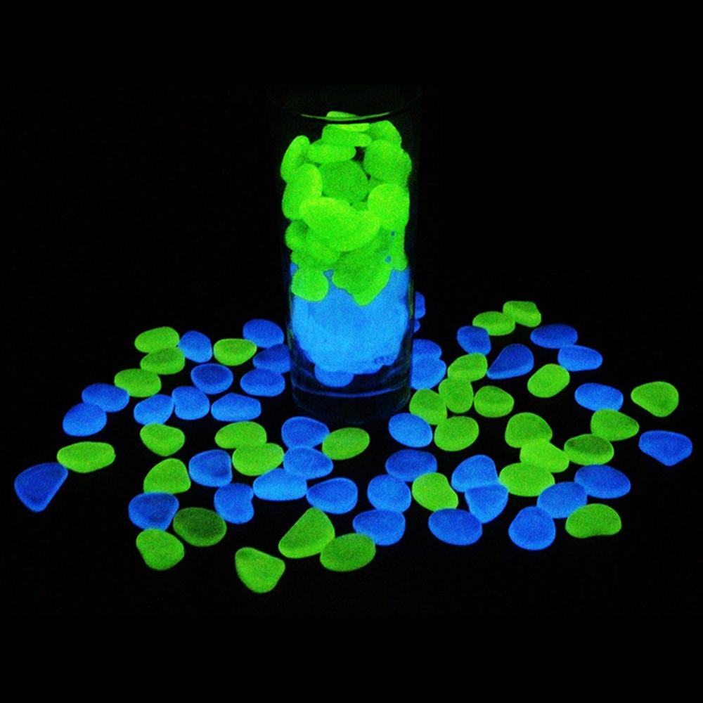 200PCS pcs Garden Glow in the Dark Luminous Pebbles for Walkways Plants Aquarium Decor Glow Stones Garden Decoration