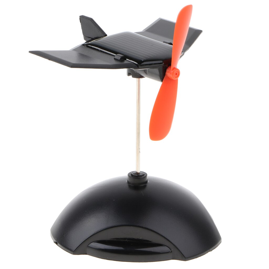Solar Powered Propeller Rotating Plane Model Toy Auto Car