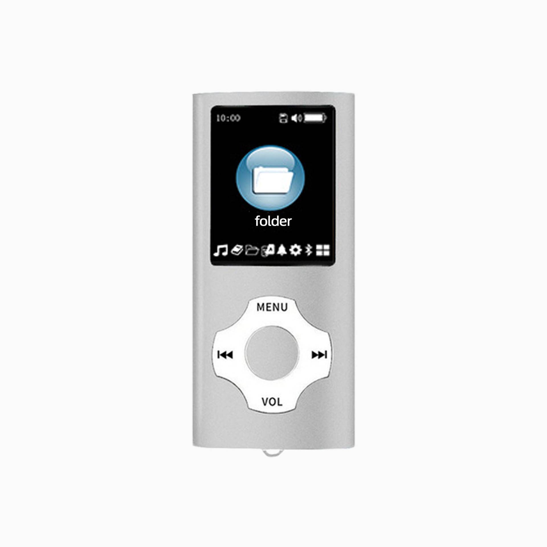 Mini MP3 Player Portable Music Player Bluetooth 5.0 Music Stereo Player 1.8 inch Screen Support FM Radio E-Book Recording: Silver