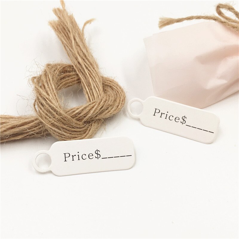 500 stks/partij Prijskaartje Kleine Maat Hang Tag Verpakking Label Fles Vorm Voor Kleding Kledingstuk Decoratie Prijs Label + 500 stuks Snaren
