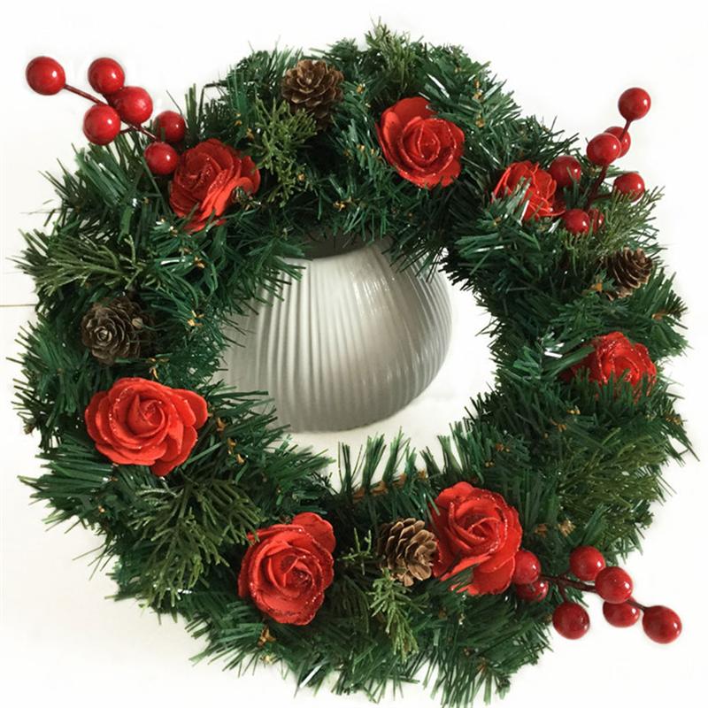1Pc Kerst Decoratie Krans Home Decor Aanwezig Muur Bungelende Decoratie Kerst Decoratieve Lei Voor Party Kerst
