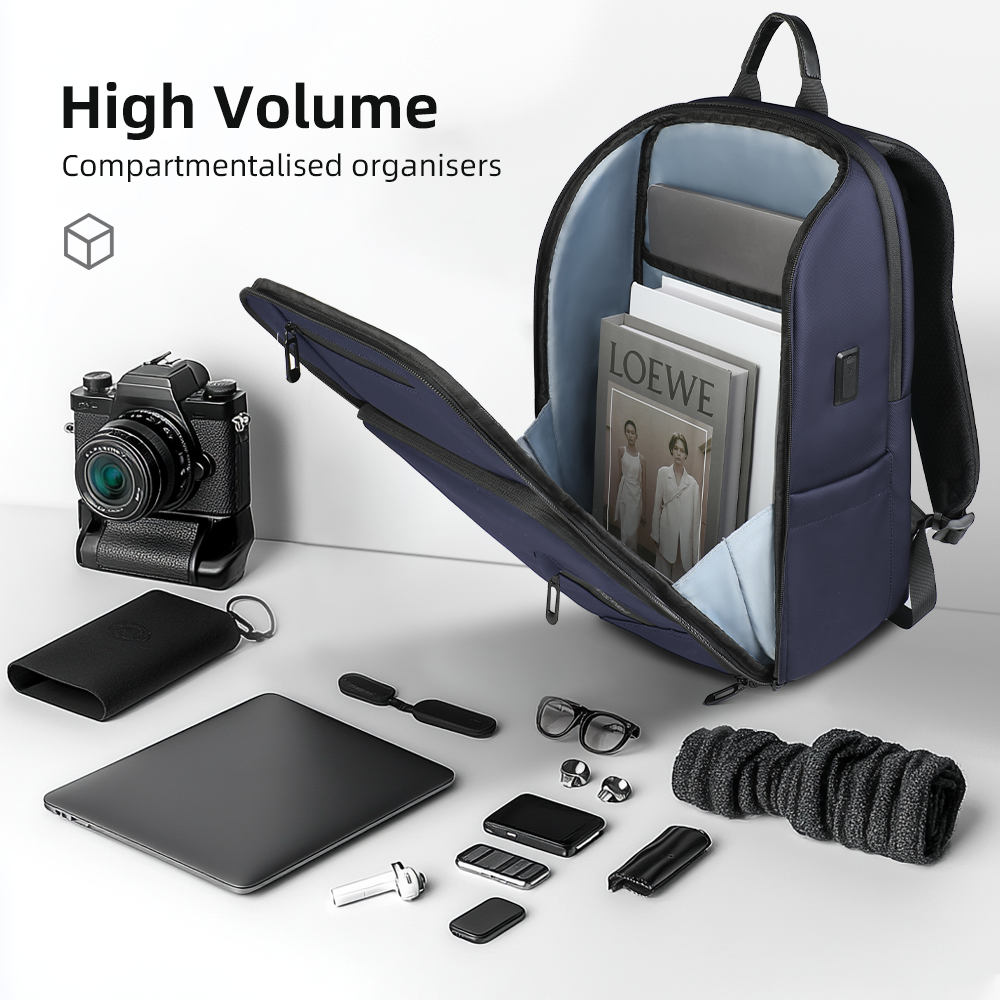 HcanKcan Men's Business Backpack Waterproof 15.6 inch Laptop Bag For Men Travel Spacious Backpack Commuting Work School Daypack