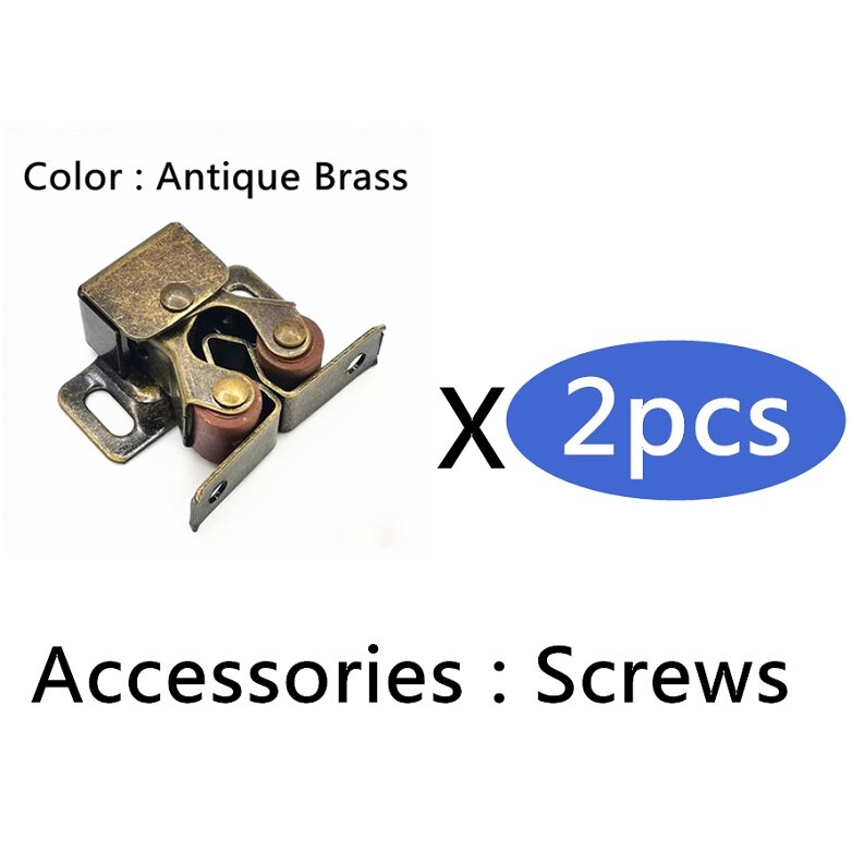 2 unids/lote de tapones para puerta de armario, Catchof, 4 colores para herrajes de armario, accesorios para muebles: Bronze 2pcs