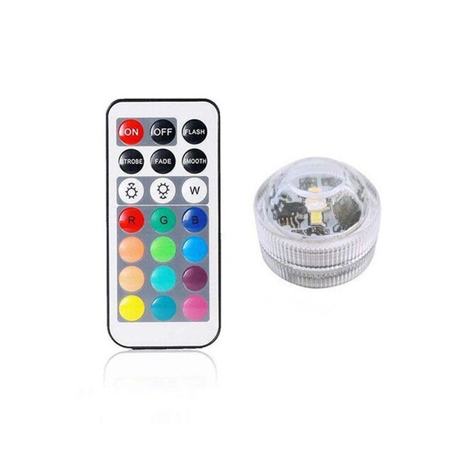 IP68 Waterproof Battery Operated Multi Color Submersible LED Underwater Light for Fish Tank Pond Swimming Pool Wedding Party: 1 remote 1 lamp