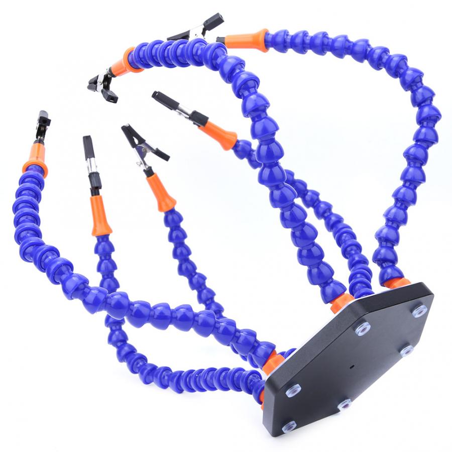 Soldering Helping Hand 6 Adjustable Flexible Arms Welding Table Clamp PCB Holder Stand Clip Soldering Third Hand Repair Aid Tool