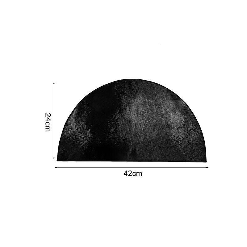 Fireproof Carpet Half Round Fiberglass Silicon Coated Floor Mat For Fireplace Grill BBQ Semicircular Flame Retardant Carpet: White