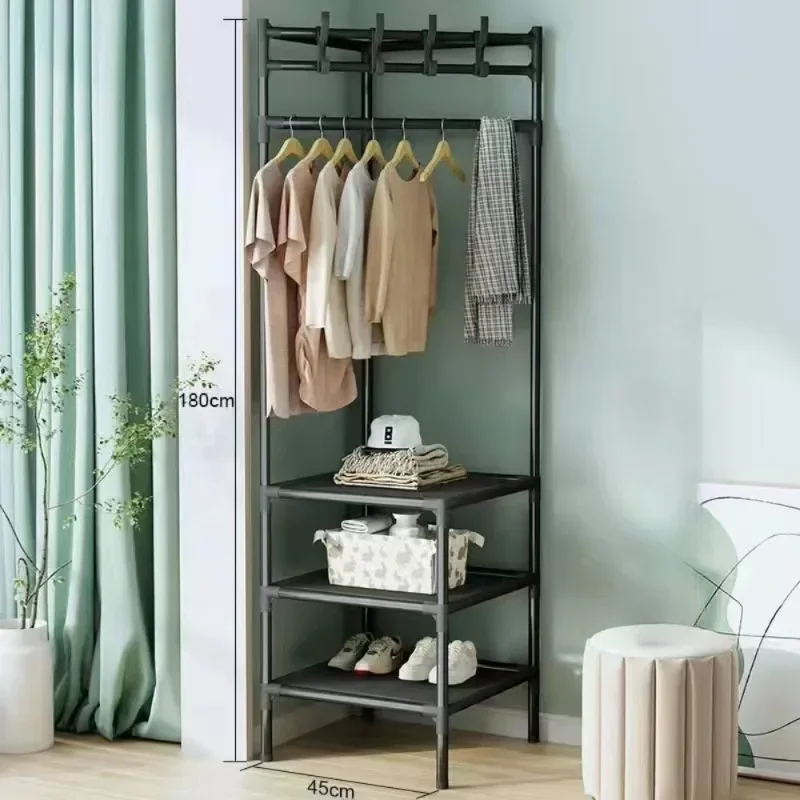 Perchero esquinero para ropa de dormitorio, perchero de pie para ahorrar espacio, percheros para ropa, mesita de noche sencilla, estantería de pie: Amarillo claro