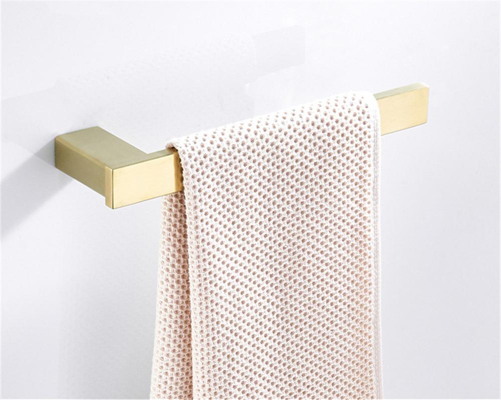 Badeværelse tilbehør sæt håndklædeholder hjørnehylde papirholder solid 304 rustfrit stål børstet guld hardware hardware sæt: Håndklæde ring