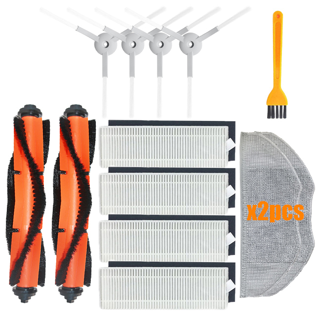 Principal escova lateral hepa filtro mop pano peças de reposição para xiaomi mijia g1 mjstg1 mi robô vácuo-mop acessórios essenciais: Grey