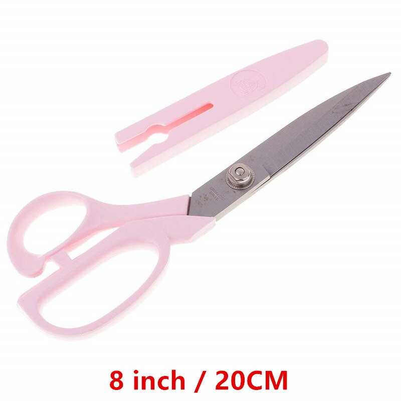 1 Pcs Pink With Cover High Carbon Stainless Steel Sewing Scissors Steel Tailor Scissors Dressmaking Fabric Shears: 8 Inch-20CM Pink