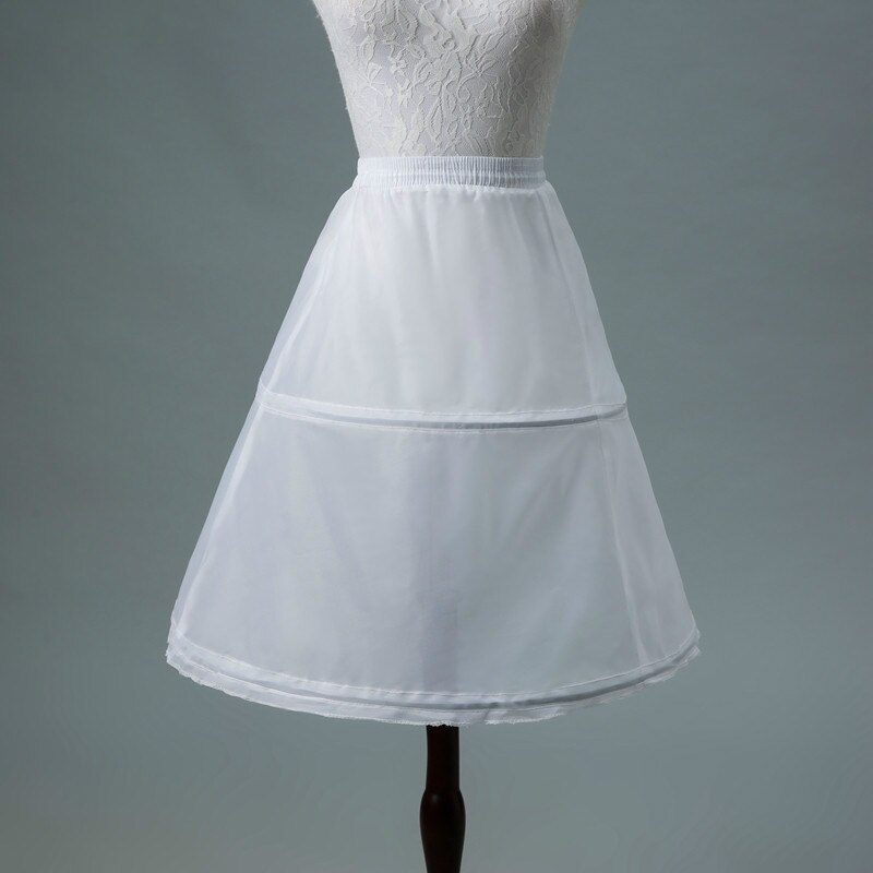 2 Hoops White A Line Long Flower Girl Dress Petticoat Kids Ballet Petticoat Child Crinoline Tutu Skirts Girls Underskirt