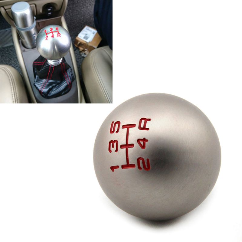 Round Aluminum Alloy Manual Shift Knob Modification Gear Head 5 Lever Speed W91F