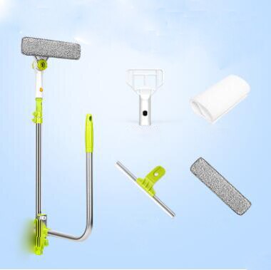 Wonderlife Window Glass Cleaner Sponge Mop Brush Cleaning Tool with Telescopic Foldable Extendable Handle for High-rise Window: Default Title
