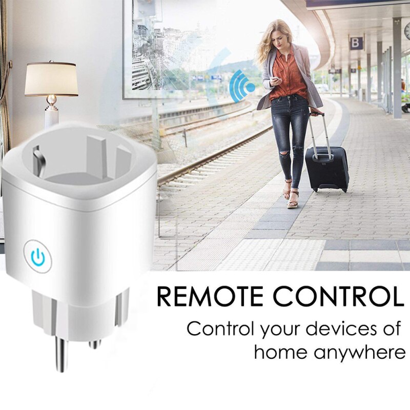 WIFI Smart Plug Socket 16A Power Monitor EU Plug Control Smart Timing Socket Wireless Outlet Voice Intelligent Control Alexa