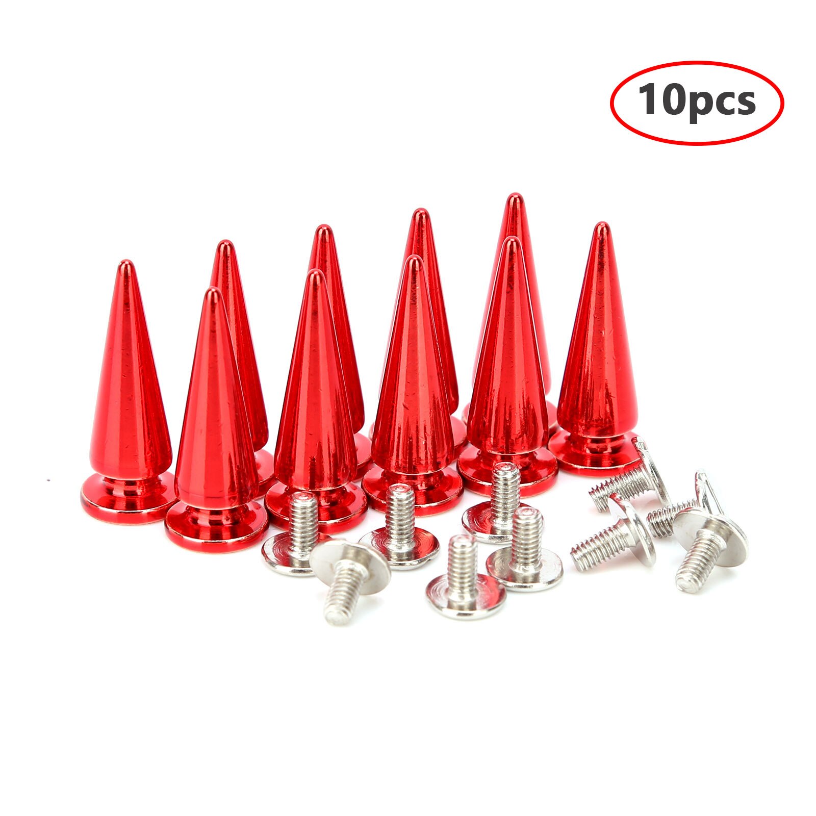 Rivets et pointes en cuir, 10x26MM, artisanat, Punk, Cool, pour vêtements, sac, chaussures, bricolage: Red