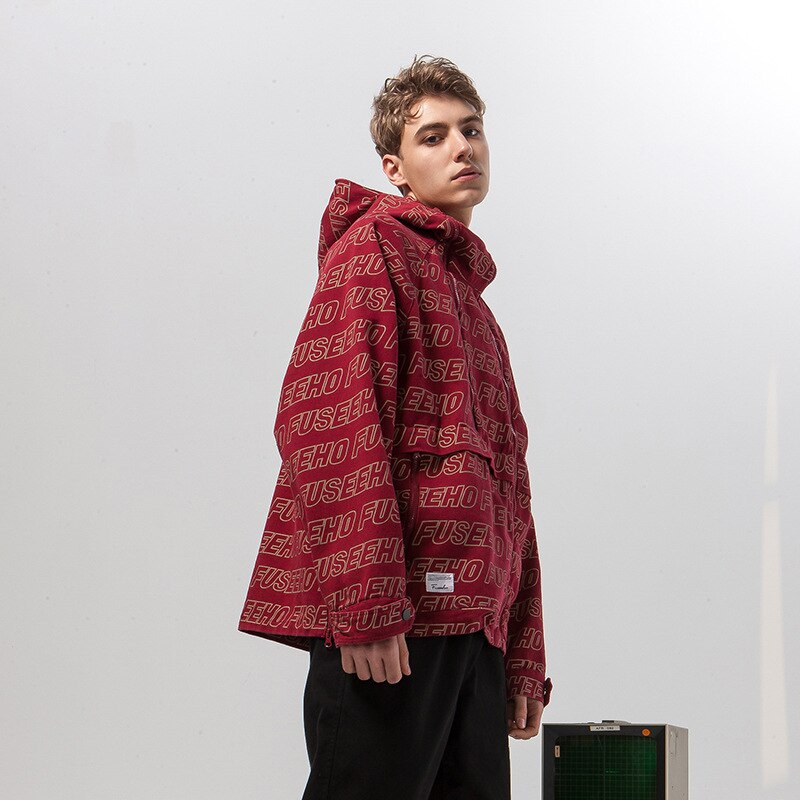 Chaqueta con capucha de cuello samurái con letras, chaqueta japonesa de primavera, 2022 SS