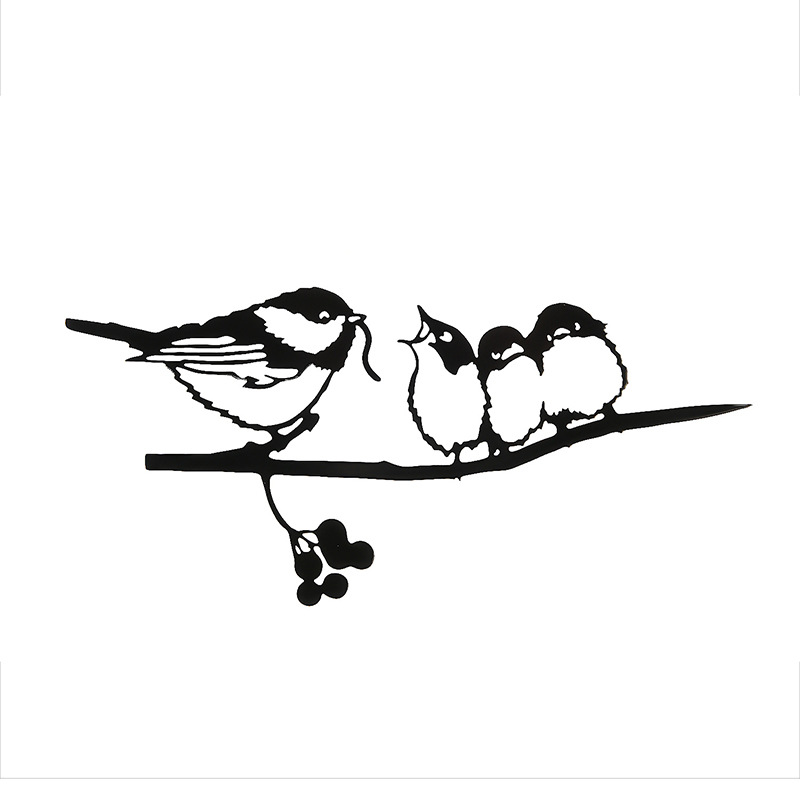 Oiseau sur pied en fer forgé, modèle réaliste d&#39;oiseau en métal, décoration artistique de jardin, décor de paysage: E