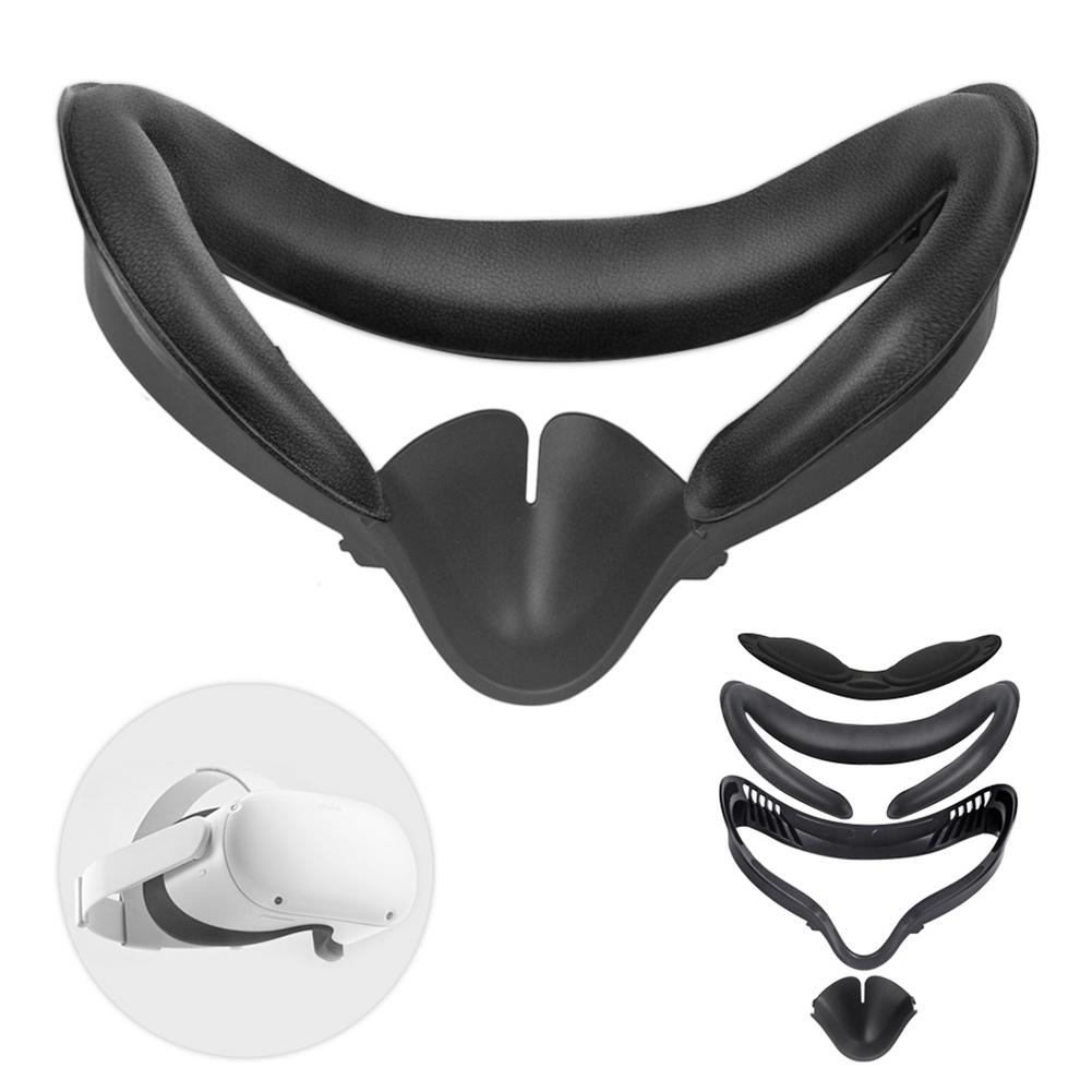 Oculus Quest 2-Protector de piel sintética para ojos, gafas VR con bloqueo de luz, almohadilla protectora para ojos y cara, accesorios para VR