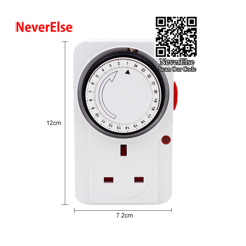 Controlador de luz LED para acuario, temporizador mecánico inteligente para tanque de peces, accesorios de 110v y 220v: 24 hour(UK Plug)