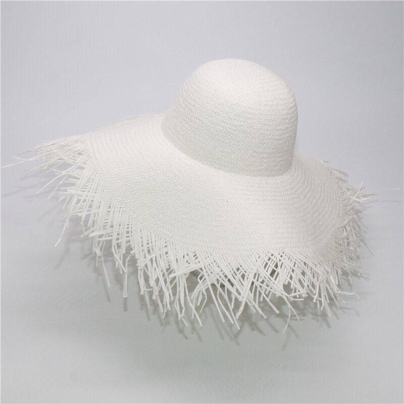 Sombreros de playa esponjosos de 9 colores para mujer, sombreros de Sol de ala ancha para verano, accesorios de playa para vacaciones, , NH967: white