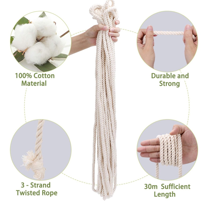 1 mm 2mm 3mm 4mm 5mm 6mm 8 mm makrame rep tvinnat snöre bomullssnöre för handgjorda naturligt beige rep gör det själv makrame sladd