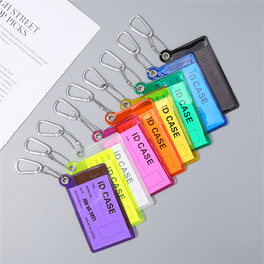 PVC Transparent ID IC Credit Card Holder Protector Case Clear Badge Holder Working Permit Sleeve Cover for Students Workers