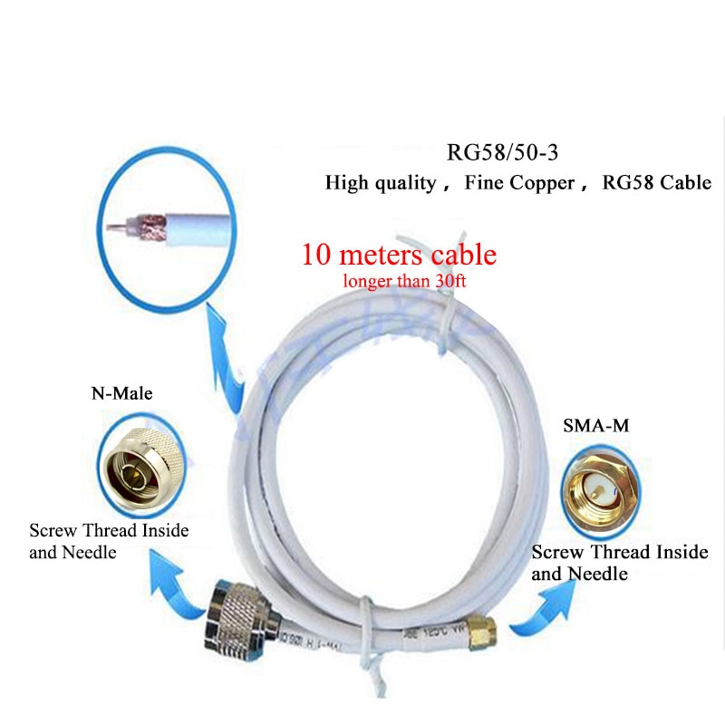 10 Meter LMR200 RF koaxialkabel N stecker auf M männlichen verlängerung kabel Geeignet für antenne