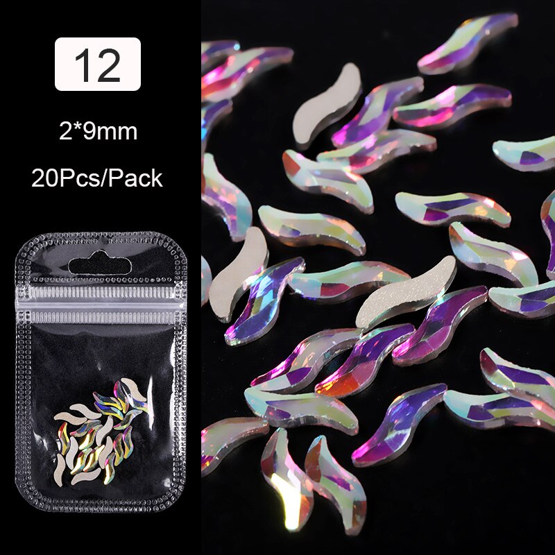 100PCS/Bag Crystals Clear Sharp Flat Back AB Glass Rhinestones Glittering Rhinestone Nails Art Decoration DIY Accessories: 28