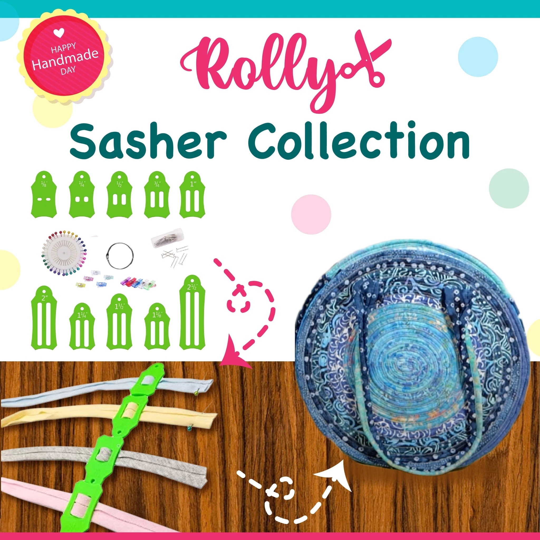 Rolly sasher kollektion 30 gratis gratis pinning clips gør-det-selv-værktøjssæt til gelé rulle tæpper tasker quilts dækkeservietter løbere