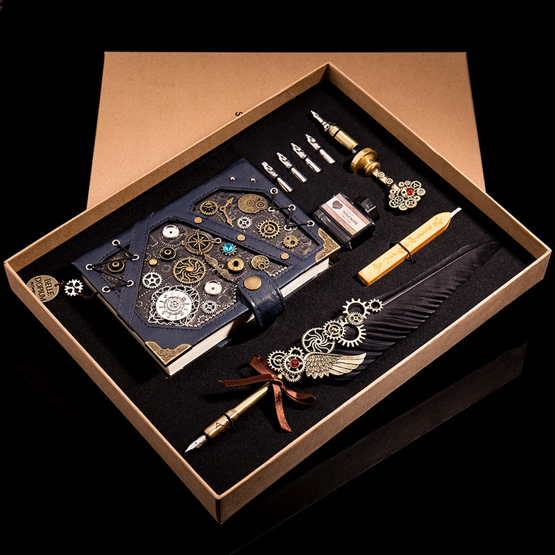 Reservoarpenna box reservoarpenna vintage pennuppsättning reservoarpenna bläckuppsättning reservoarpenna bläck kontorsmaterial bläckpennor för att skriva