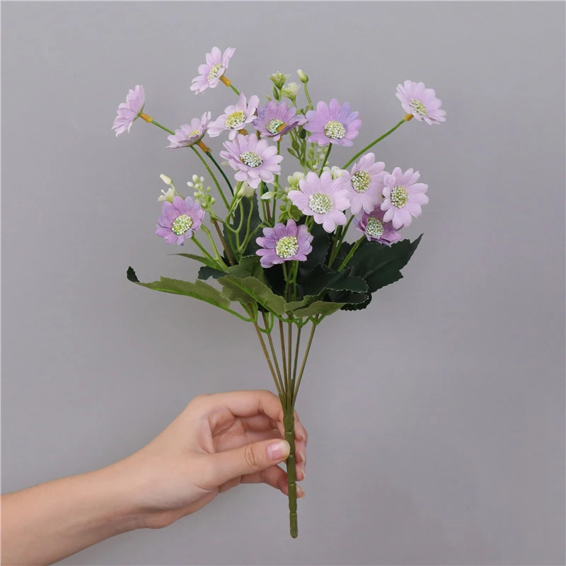 Fleurs artificielles violettes pivoines, 1 Bouquet, fausses roses d'automne en soie pour bricolage, décoration de salon, jardin de maison, mariage