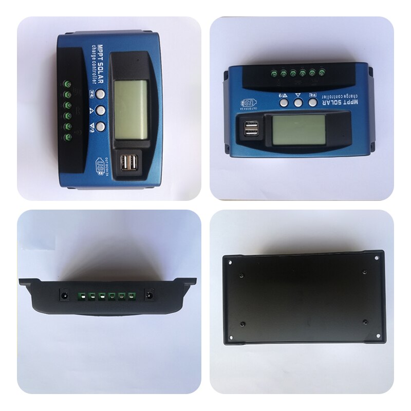 100A/60A/50A/40A/30A 12V 24V Auto Solar Charge Controller MPPT Controllers LCD Dual USB 50V Output Solar Panel PV Regulator