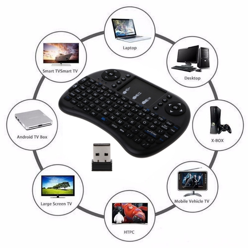 Engels 2.4 GHz Draadloze i8 Toetsenbord Touchpad Fly Air Mouse Voor Android TV PS3