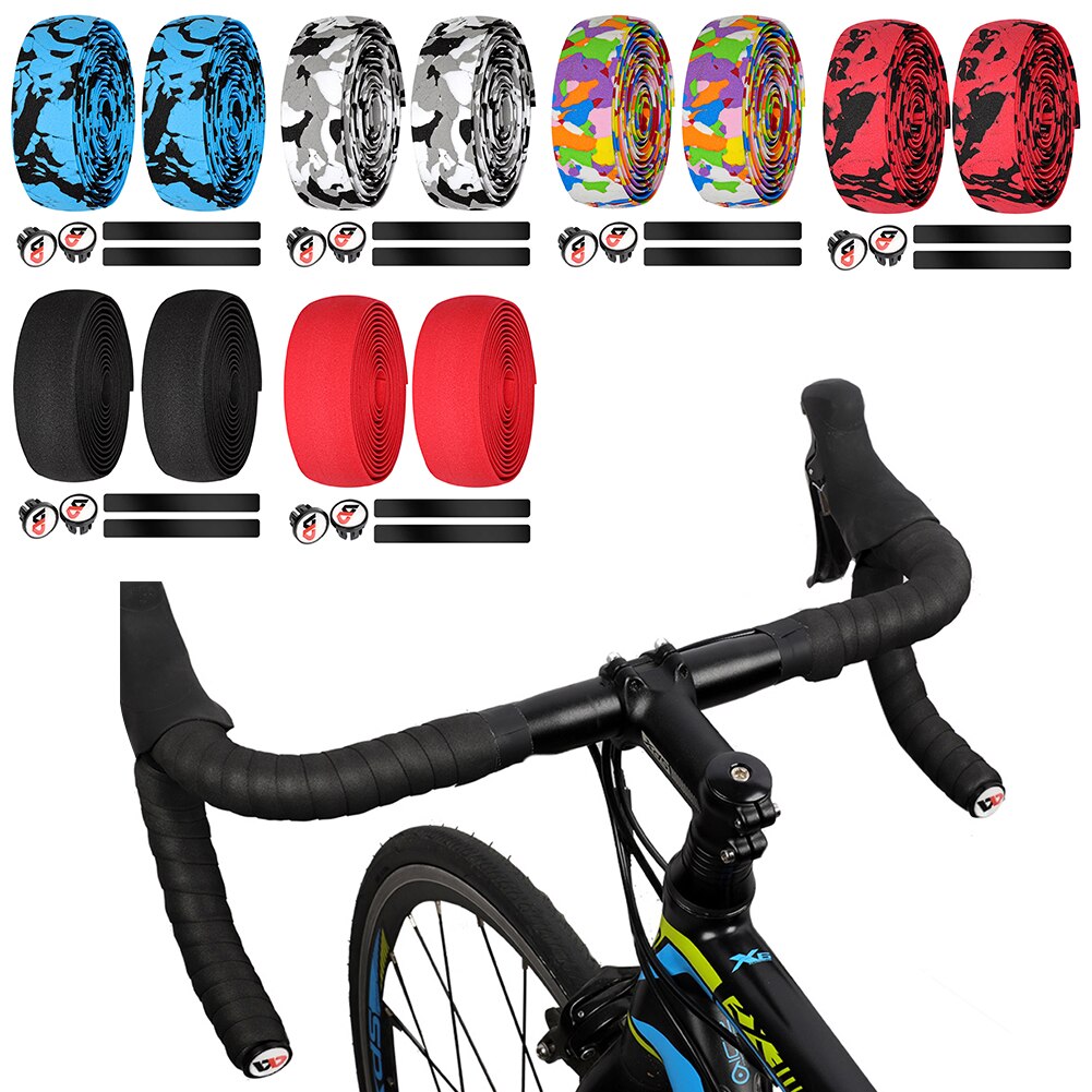 2 stücke Fahrrad Lenker Band Lenkrad Abdeckung Lenker Gurt Straße Fahrrad Band Mit 2 Stecker 2 Klebstoff Fahrrad Zubehör