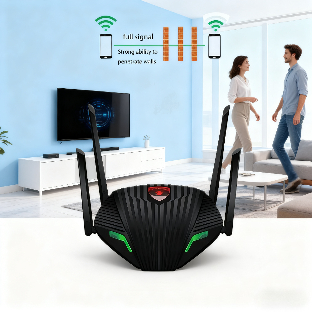 1200M WiFi Router with External Antenna,Dual Band 2.4&5GHz Network Card, Gigabit Port &Wireless Signal Repeater/Booster for Home