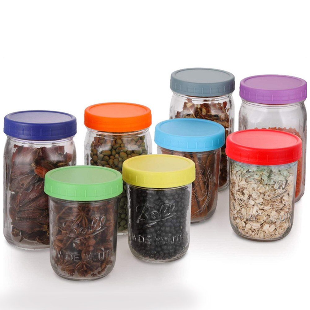 10pcs Wide Mouth Canning Replacement Parts Mason Jar Lids Leak Proof Storage Caps Kitchen PP Glass Bottles Reusable Anti Scratch