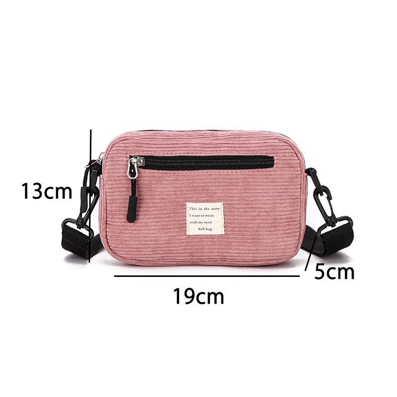 Nouvelles femmes 19*5*13cm Sorduroy sacs de messager dames sacs à bandoulière étudiants filles décontracté sacs à bandoulière 6H0291