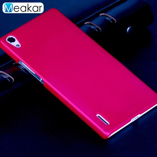 Matte Plastic Coque Cover 5.0For Huawei P7 Case For Huawei Ascend P7 Dual P7-L10 P7-L00 P7-L05 Phone Back Coque Cover Case: rose red