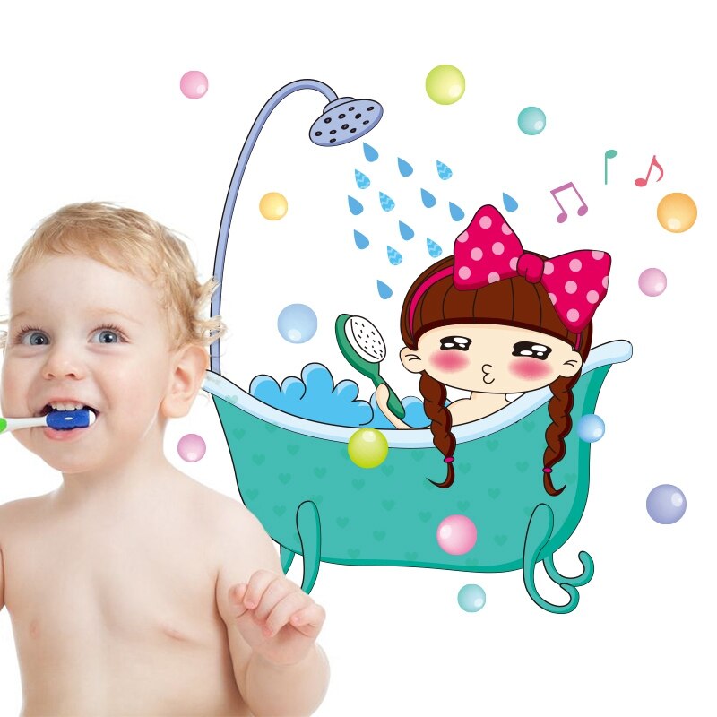 Pegatinas de pared autoadhesivas con de comida creativa para chica encantadora, decoración de pared de cocina, baño, niños, decoración de habitación, pegatinas de arte resistentes al agua DC5: B