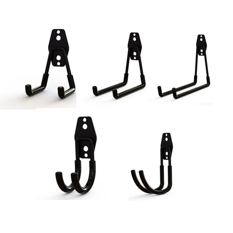 5pcs/set Heavy Duty Wall Garage Storage Hooks Wall Mounting Garden Tools Organizer Bike Storage Hook Wall Hanger Hanging Clip: Black 5pcs