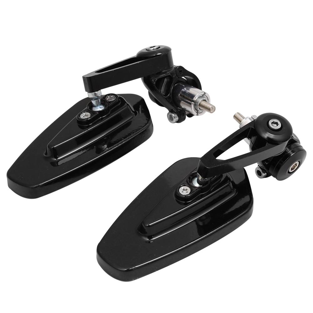 7/8" 22mm Universal Motorcycle Aluminum Rear View Black Handle Bar End Side Rearview Mirrors For Honda Cafe Racer