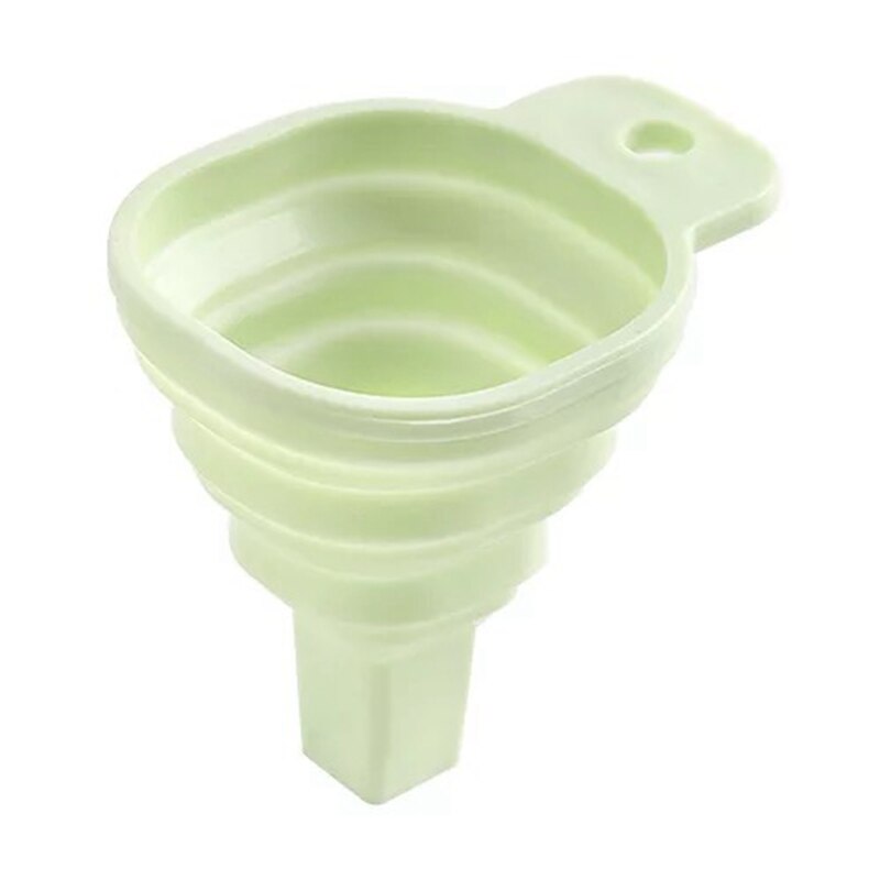 Funil de óleo dobrável silicone mini retrátil doméstico dispensação líquida mini funil vinho acessórios cozinha: Green