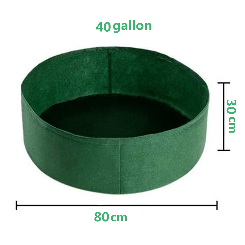 10/40/50/100 Gallons stof tuin verhoogd bed ronde plantcontainer kweekzakken stof plantenbak voor planten kwekerij pot: Licht Geel