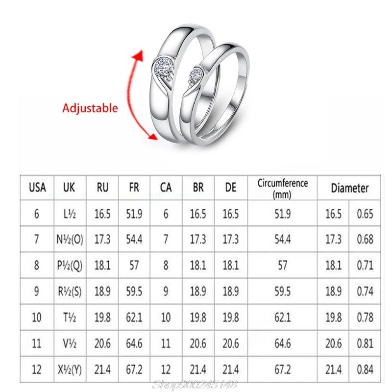 Heart Promise Rings for Couples I Love You Engagement Wedding Ring Band Sets Au03 20