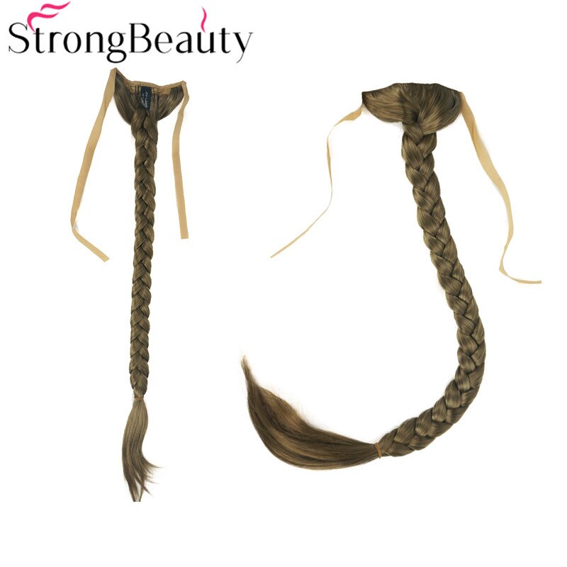 Strongbeauty lang fiskehale fletning hestehale forlængelse syntetisk bindebånd hårstykke 16 farver: 14