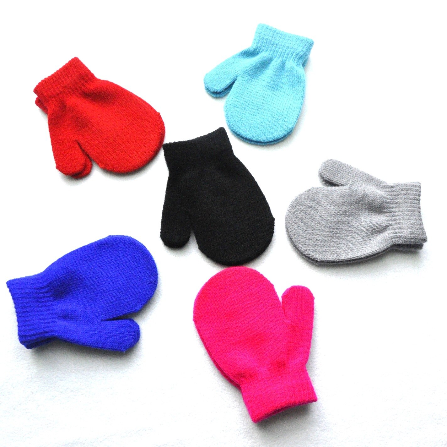 Guantes de invierno para bebé, manoplas suaves elásticas cálidas de punto para niños, niñas y niños