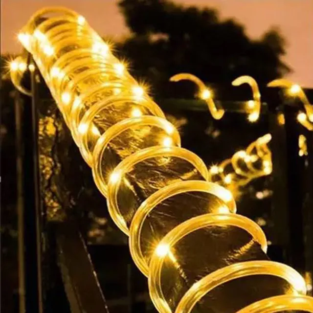 Solcelledrevet led-lys til udendørs have, juledekoration, guirlande, jul, solcelledrevet lyskæde, fe-strimmel 32m/22m/12m/7m stk.: Blå / 51-60w