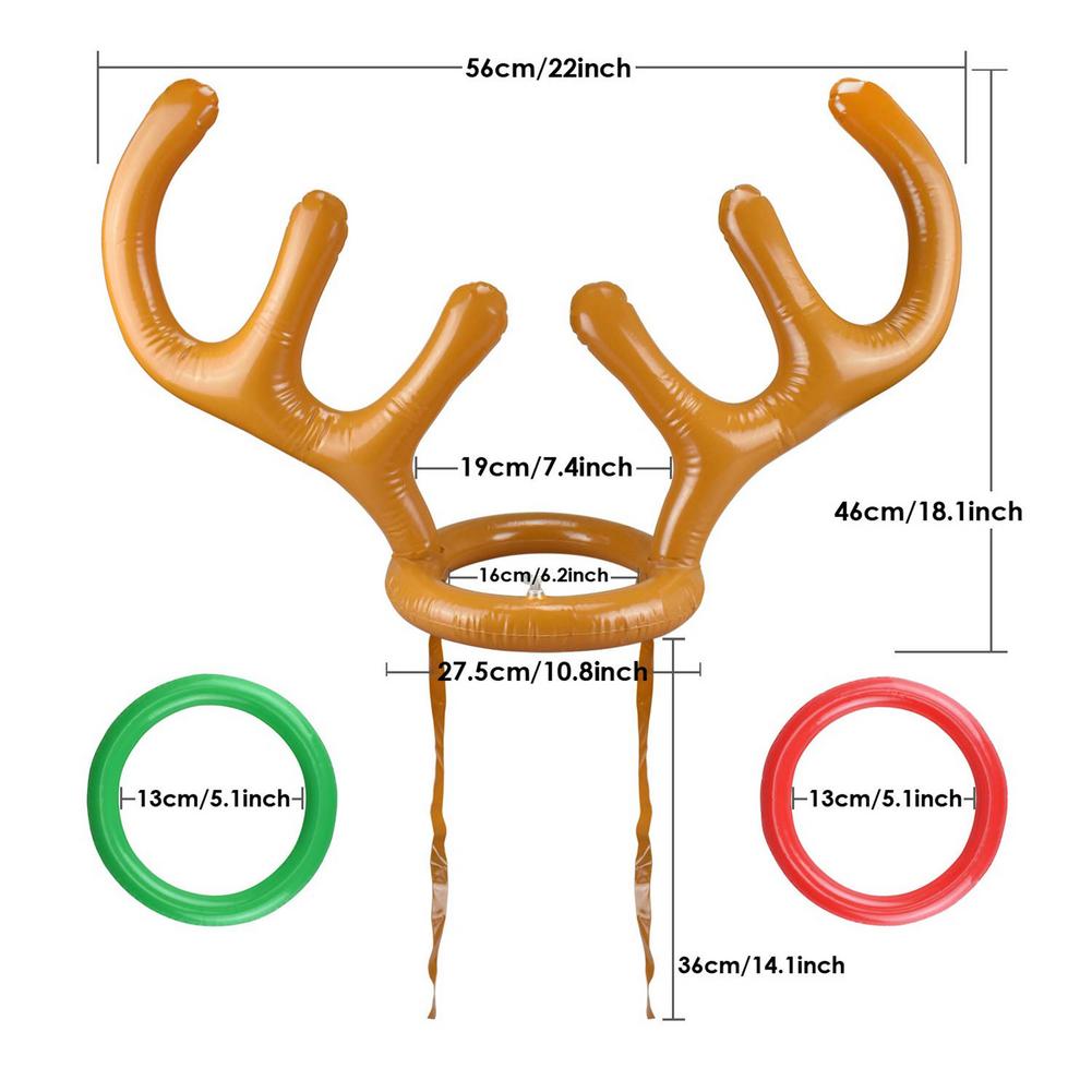 Nadmuchiwane poroże renifera rzucanie gra przenośny trwały rekwizyt dmuchany pierścień zabawki