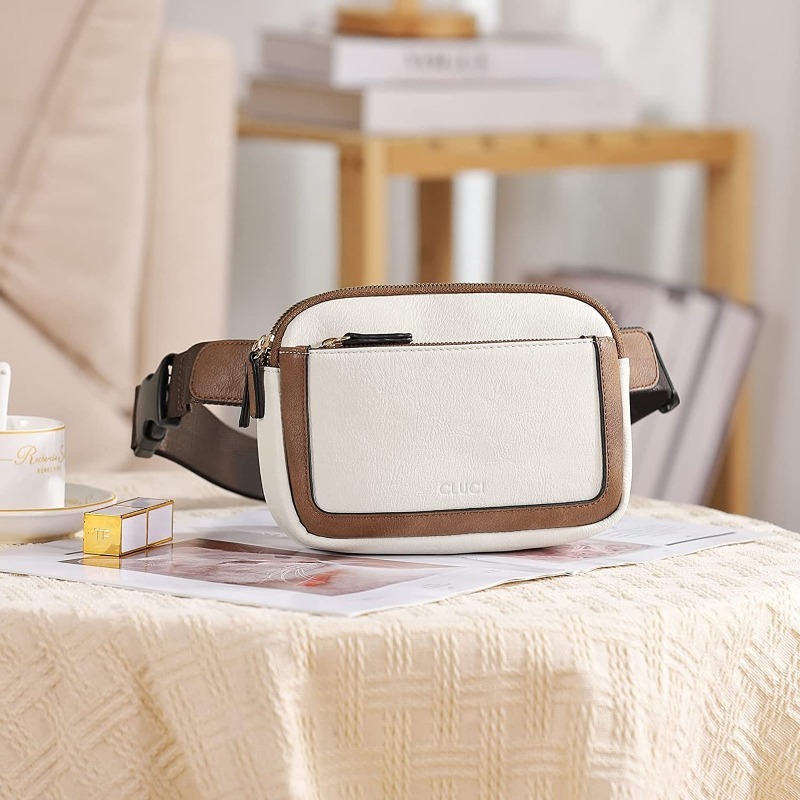 Bolsos con cinturón para mujer, bolso cruzado con correa ajustable, bolso de mensajero de cuero PU vegano para mujer