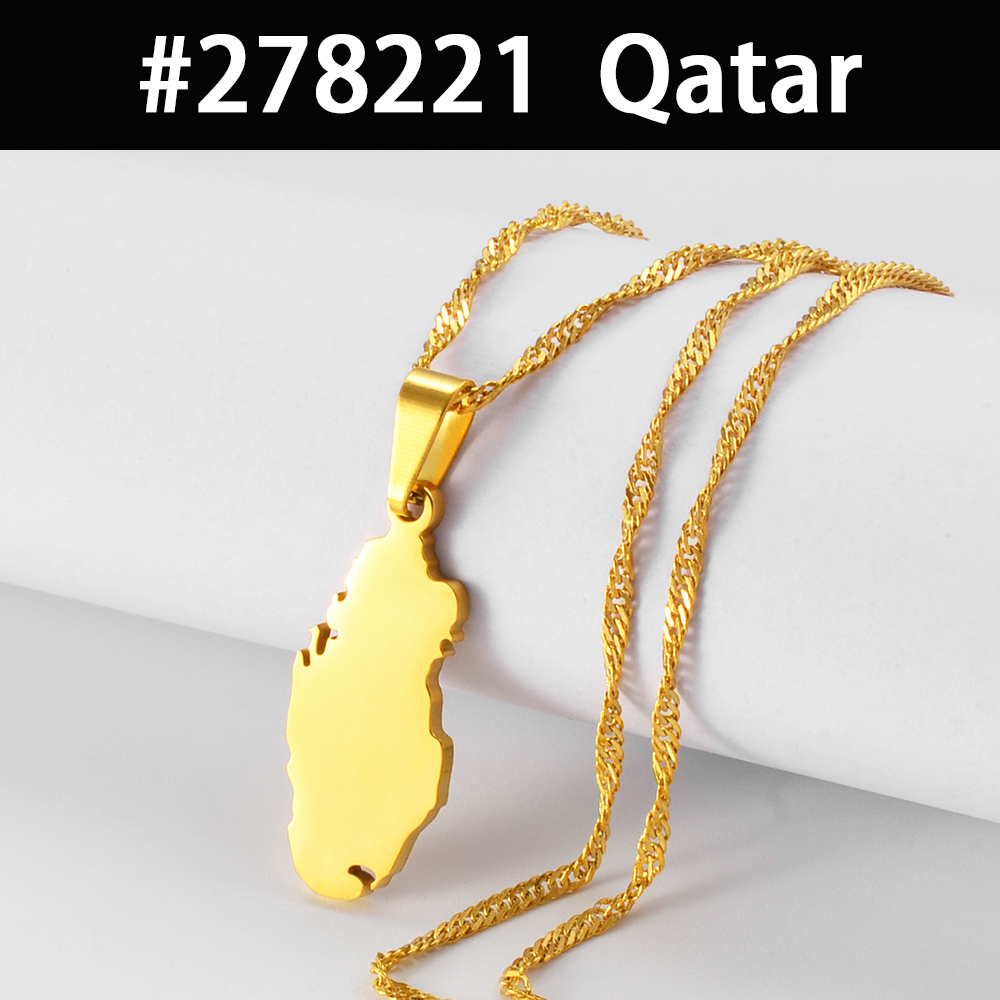 Egipto Nepal Sri Lanka Arabia Saudita Turquía Yemen Qatar mapa colgante collares pulido plano joyería nacional # 277821: 45 cm / Rojo óxido